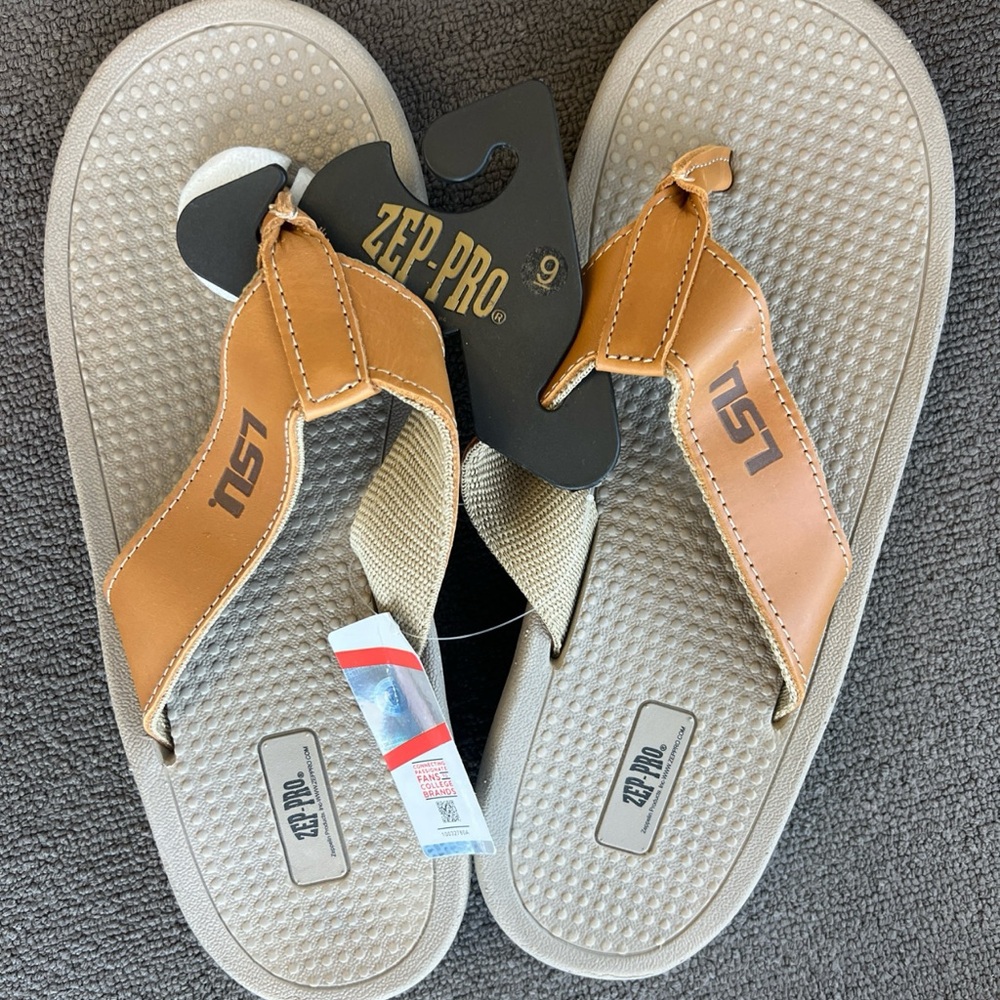 Zep Pro LSU Men Tan Flip Flops
